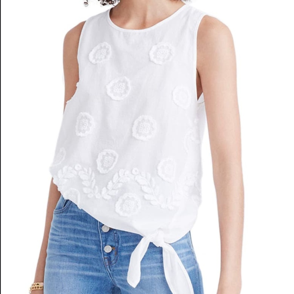 Madewell side tie embroidered tank